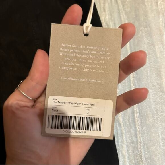 Everlane The Tencel Way-High Taper Pant Black Pleated Trousers MSRP $108 NWT 12 - Picture 6 of 8